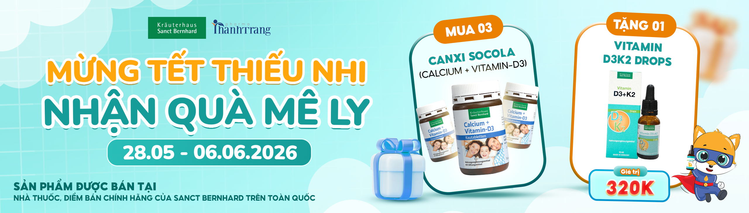 Chương trình khuyến mãi combo 03 Quốc tế thiếu nhi của Thanh Trang Pharma